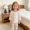 thumbnail image 6 of Leey-World Boys' Pajama Sets Boys' 2-piece Snug-fit Viscose Matching Pajama Set, Soft & Cute for Kids(Gold,90), 6 of 8