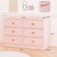 thumbnail image 2 of 2025 New Baby Changing Table Dresser with 6 Drawers, Baby Chest of Drawers for Nursery with Power Outlets, Changing Pad & Removable Top, 2 of 7