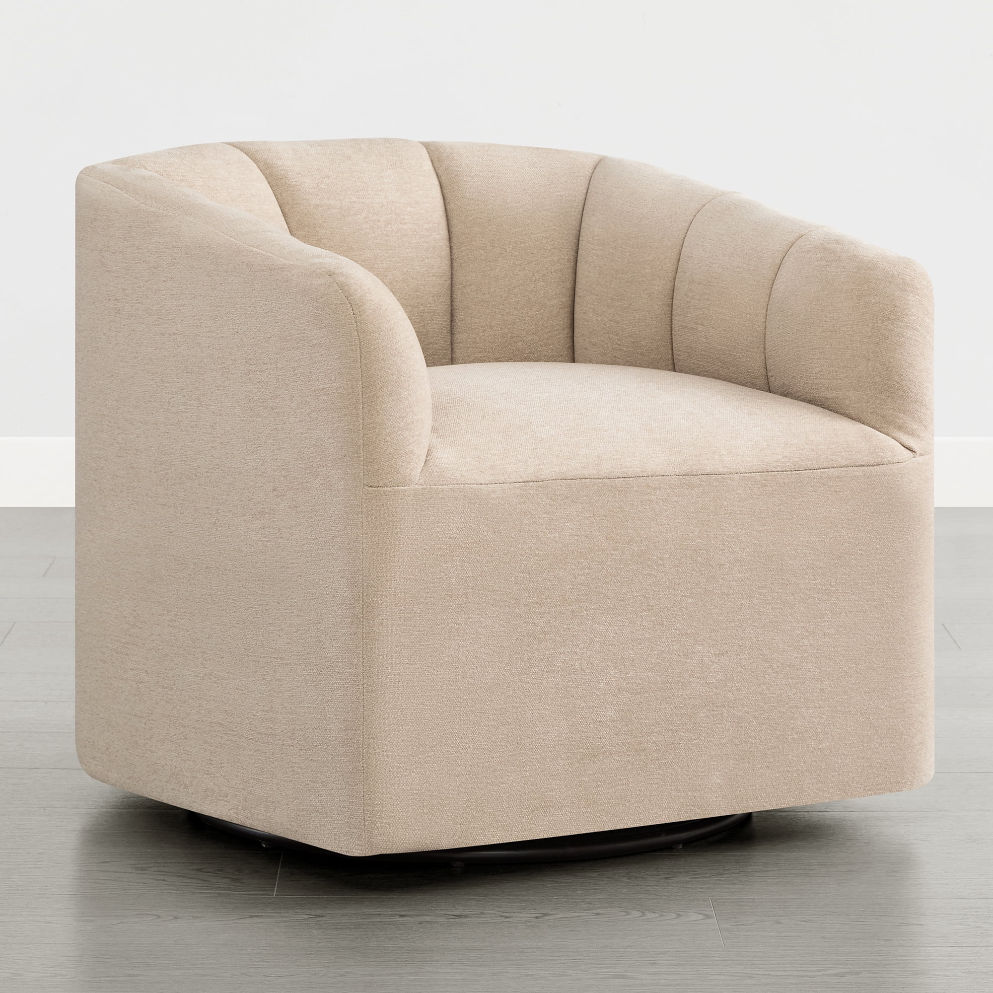 Spruce & Spring Swivel Accent Chair for Living Room, Barrel Armchair for Bedroom Reading Nook, Oatmeal