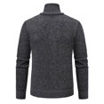 thumbnail image 4 of Iugvhana Mens Classic Fit Quarter Zipper Knitted Sweater Casual Splicing Slim Long Sleevee Stand Collar Sweaters Pullovers Dark Gray XXXL, 4 of 8