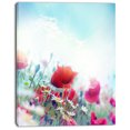 thumbnail image 2 of Coquelicots Rouges sur Fond Bleu - Impression sur Toile Florale, 2 of 3