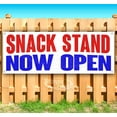 thumbnail image 1 of Snack Stand Now Open 13 oz Vinyl Banner With Metal Grommets, 1 of 4