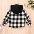 thumbnail image 5 of Younger Tree Toddler Boy Flannel Shirt Baby Long Sleeve Hooded Plaid Button Shirt for 18-24 Months, 5 of 7