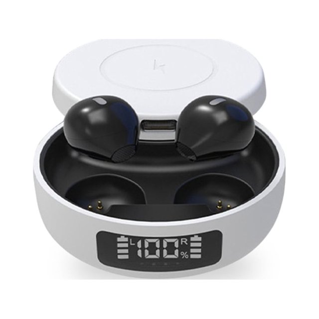 sweethay Auriculares HiFi con caja de carga Reducción de ruido Auriculares compatibles con Bluetooth Auriculares inalámbricos Auriculares Cables de audio/vídeo Negro