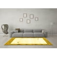 thumbnail image 3 of Ahgly Company Machine Washable Indoor Rectangle Solid Yellow Modern Area Rugs, 5' x 7', 3 of 4