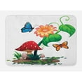 thumbnail image 1 of Mushroom Bath Mat, Illustration of Flowering Plant Butterflies Vibrant Color Wings Creatures Universe, Non-Slip Plush Mat Bathroom Kitchen Laundry Room Decor, 29.5 X 17.5 Inches, Multicolor, Ambesonne, 1 of 2