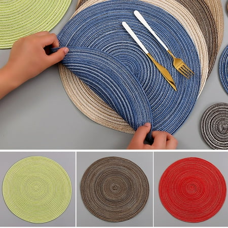 

Round Cotton Coaster Heat Resistant Dining Table Plate Mat for Household Protects Table from Burnt