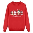 thumbnail image 1 of PMVFHDE Liquidation Automne Chandail en Molleton Col Rond Fille Décontracté Noël Chat Mignon Flocon de Neige Père Noël Typographie Graphique Col Rond Manches Longues Chemise Vêtements Filles, Rouge, 11-12 Ans, 1 of 3