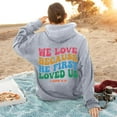 thumbnail image 3 of Autumn Winter Hoodie Neck Solid Color Printed Long Sleeve Pullover Sweatshirt Womens Sweatshirt Extra Large Long Jacket Knitted Jacket Women Long Hoodie Jacket Zip Ups for Women Winter Sweatshirt, 3 of 5