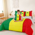 thumbnail image 4 of Manfei Senegal Flag 7-Piece King Bedding,Vintage National King Bed in a Bag,Green Yellow Red,Light Gray Reversible, 4 of 7