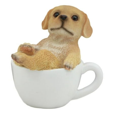 Ebros Realistic Mini Adorable Labrador Dog Teacup Statue 3