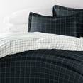 thumbnail image 5 of Duvet Cover Set - Ultra Soft & Breathable - Reversible Navy Rustic Windowpane for Twin/TwinXL Bedding by Comfort Canopy, 5 of 20
