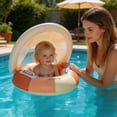 thumbnail image 5 of UPF50+ Sun Protection Baby Float With Canopy, Soft Fabric Covered Foldable Baby Pool Float With Canopy and Safety Seat for Baby Swimming Pool Play, 5 of 9