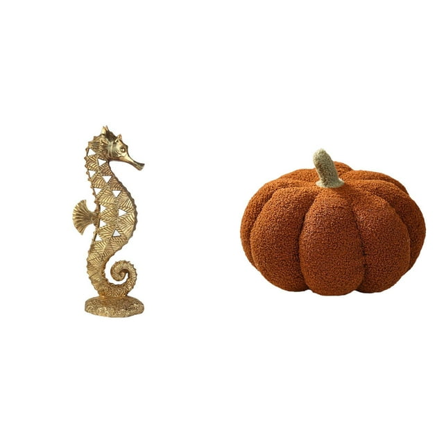 Estatua de resina,Estatua de resina para decoración del hogar,manualidades,oro,Almohadas de calabaza de Halloween,Almohadas de calabaza de Halloween Decoración del hogar Suave,Cojines de