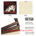thumbnail image 4 of 2D Flat, 1pc Vintage Framed Chubby Cat Painting Art, Whimsical Fat Cat Portrait Wall Decor for Cat Enthusiasts, Ideal for Living Room Home Decor, Decorative Sign, Plaque, Perfect for Christmas, 4 of 9