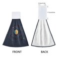 thumbnail image 3 of Yayeee Kitchen Hanging Hand Towels Set of 2 with Loop Bathroom Absorbent Tie Towel, Cat Planet, 3 of 7