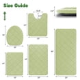 thumbnail image 2 of CHAKME Non Slip Machine Washable 5 Piece Bath Rug Set Memory Foam Ultra Absorbent Large 20"x46" & 32"x20" Long 24"x17" Small 18"x16" U Shape Contour 24"x20" Bathroom Mat Rustic Lattice green, 2 of 8