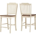 thumbnail image 2 of Weston Home Ohana Two Tone Wood Counter Height Chair, Set of Two, Antique White and Cherry, 2 of 2