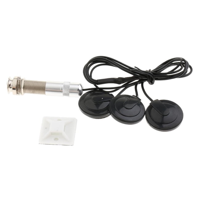 Milaget Multi-function Acoustic Guitar Pickup 1/4'' Endpin Jack 3 Transducer Pickup