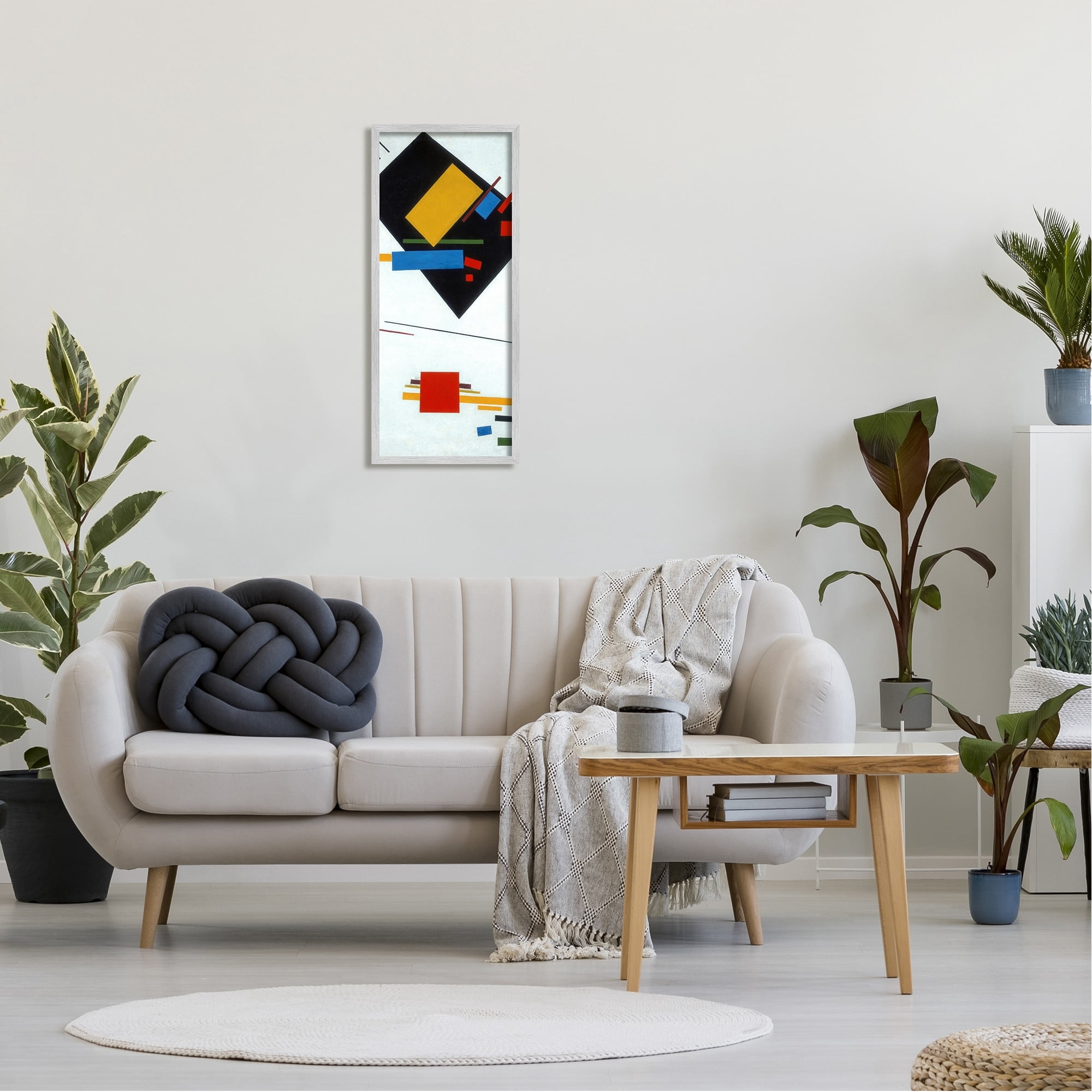 Stupell Industries Suprametism Abstract Kazimir Malevich Classic Painting Painting Gray Framed Art Print Wall Art, Design by one1000paintings