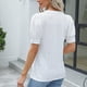 thumbnail image 3 of Tops de manga corta abombada para mujer, moda Primavera Verano, cuello redondo, blusa informal de manga corta para mujer, Tops blancos XXL, 3 of 5