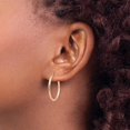 thumbnail image 3 of 14k Rose Gold Diamond-cut Polished Hoop Earrings - 25mm, 3 of 6