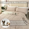 thumbnail image 5 of California  Comforter Set 120x120,   Size Quilts 3 count Lightweight Reversible Down Alternative Comforter for  Season with 8 Corner Tabs Beige, 5 of 6
