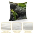 thumbnail image 4 of Orinice Bamboo Plant Graphic Decorative Cushion Throw Pillow Cover with Zipper Closure - Durable Cotton Linen Fabric - Multipurpose Indoor/Outdoor Use - Pillowcase 1PC 12x12in, 4 of 5