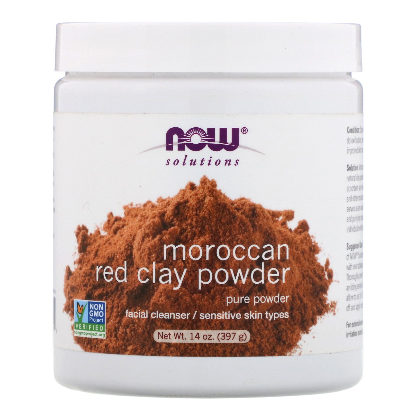 Photo 1 of Now Foods Solutions Moroccan Red Clay Powder 14 oz 397 g
