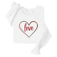 thumbnail image 3 of Valentines Sweatshirt for Women Funny Love Heart Graphic Shirts Casual Crewneck Holiday Pullover Long Sleeve Tops (L, White), 3 of 4