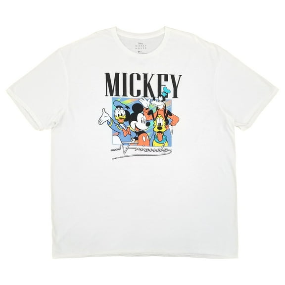 Mad Engine Mens White Mickey Mouse And Friends Graphic T-Shirt 3XL