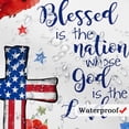 thumbnail image 4 of Patriotic 4th of July Shower Curtain, Vintage Floral Red Cardinal American Flag Cross Shower Curtain Set, USA 250th Anniversary Independence Memorial Day Fabric Bathroom Bath Decor with Hooks 69X70IN, 4 of 5