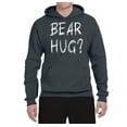thumbnail image 2 of Bear Hug Lover | Mens Animal Lover Hooded Sweatshirt Graphic Hoodie, Charcoal, Medium, 2 of 3