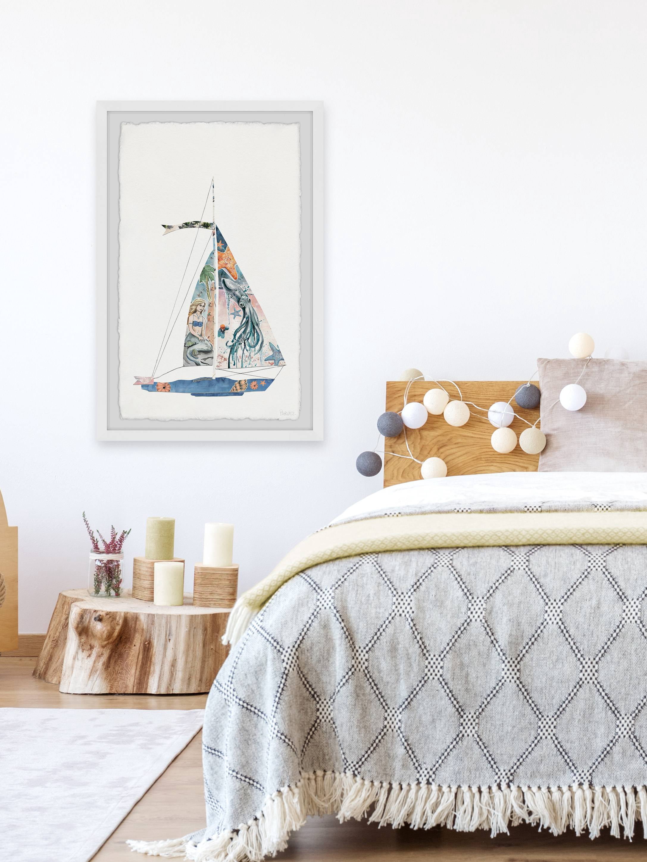 Parvez Taj Sailing Mermaid Framed Wall Art