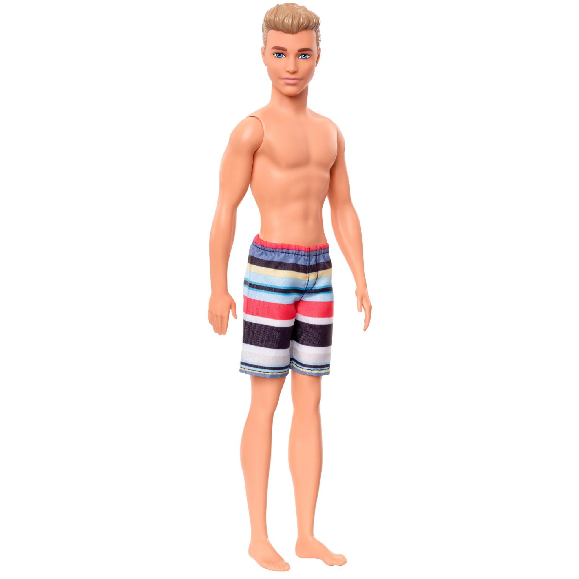 venijn diefstal Persoonlijk Barbie Ken Beach Doll with Multi-Colored Swimsuit Trunks - Walmart.com