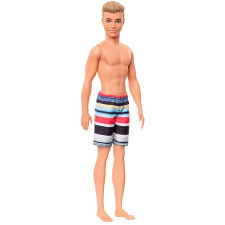 Photo 1 of ?Barbie Ken Beach Doll Wearing Striped Swimsuit, for Kids 3 to 7 Years Old