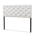 thumbnail image 2 of Bowery Hill Modern Faux Leather Tufted Full-Size Panel Headboard in White, 2 of 6