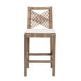 thumbnail image 2 of bali & pari Poltak Gray Natural Kubu Rattan and Mahogany Wood Counter Stool, 2 of 10