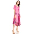 thumbnail image 4 of Sakkas Kai Palm Tree Caftan Tank Dress / Cover Up - Pink - One Size Regular, 4 of 5