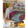 thumbnail image 4 of Vintage Floral Sofa Covers for 3 Cushion, Washable Couch Cover for Sectional Sofa Slipcovers with Tassel, Farmhouse Botanical Flowers Loveseat Covers Futon Cover Blanket 71''x118'', 4 of 8