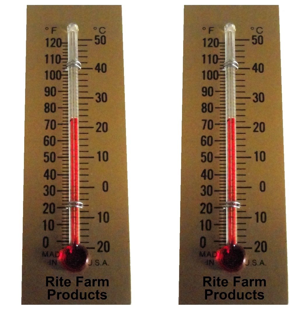2 PACK RITE FARM PRODUCTS GLASS TEMPERATURE THERMOMETER EGG INCUBATORS