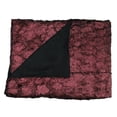 thumbnail image 3 of Northlight 50" x 60" Plush and Velvet Faux Fur Throw Blanket - Burgundy/Black, 3 of 4
