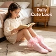 thumbnail image 3 of TELOLY 2Pairs Kids Socks,4-6 Years Old Ruffle Socks,3D Anti-Slip Heel Lace Socks,Combination2, 3 of 7