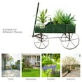 thumbnail image 6 of Patiojoy Wooden Garden Flower Planter Wagon Wheel Plant Bed Decorative Garden Planter for Backyard Garden Green, 6 of 10