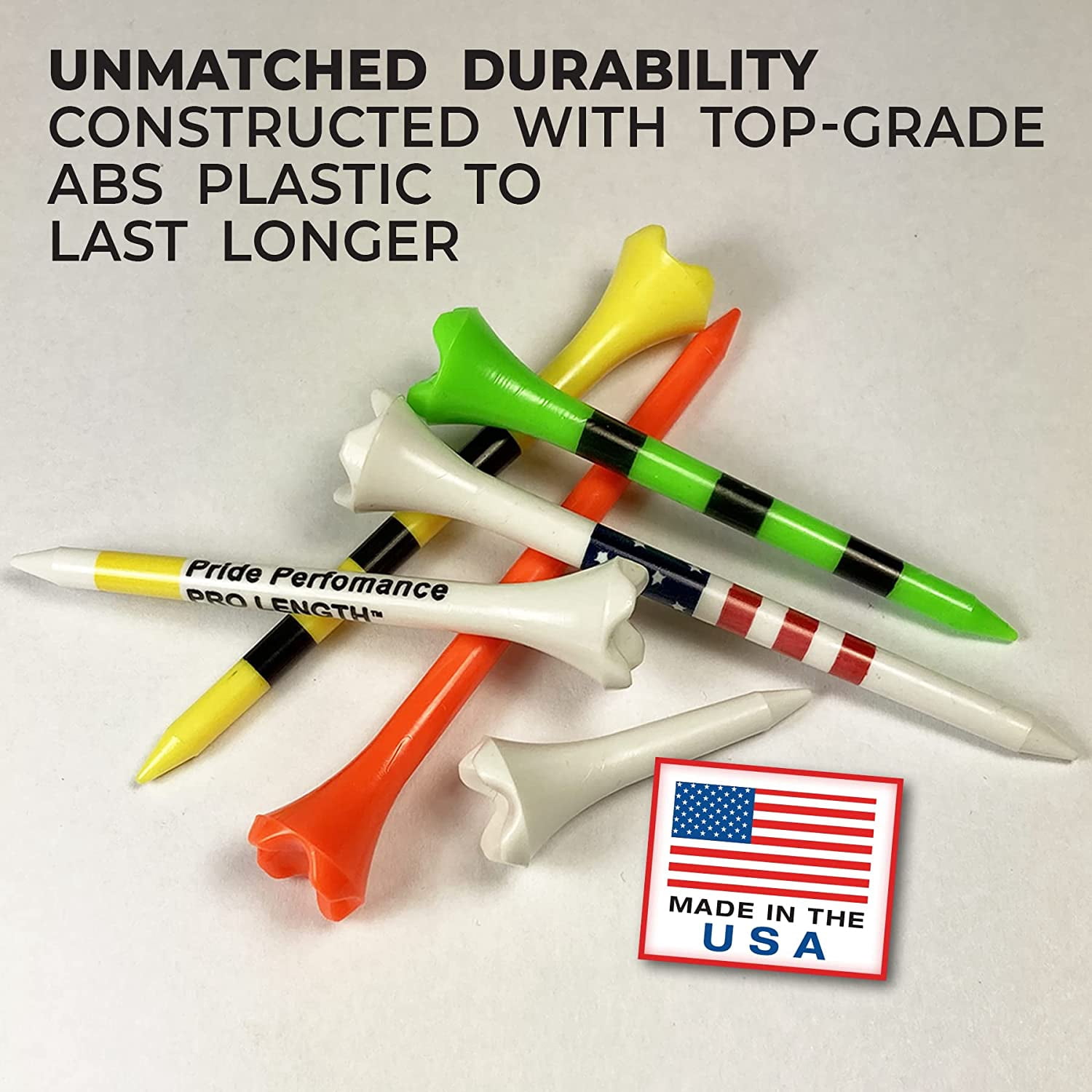 JL Performance Plastic Golf Tees - 100 Count, 1-1/2 Inch - #1 Brand on The Tour - Best for Irons, Hybrids, and Woods - Improve Distance and Accuracy - Enhanced Design Increases Durability
