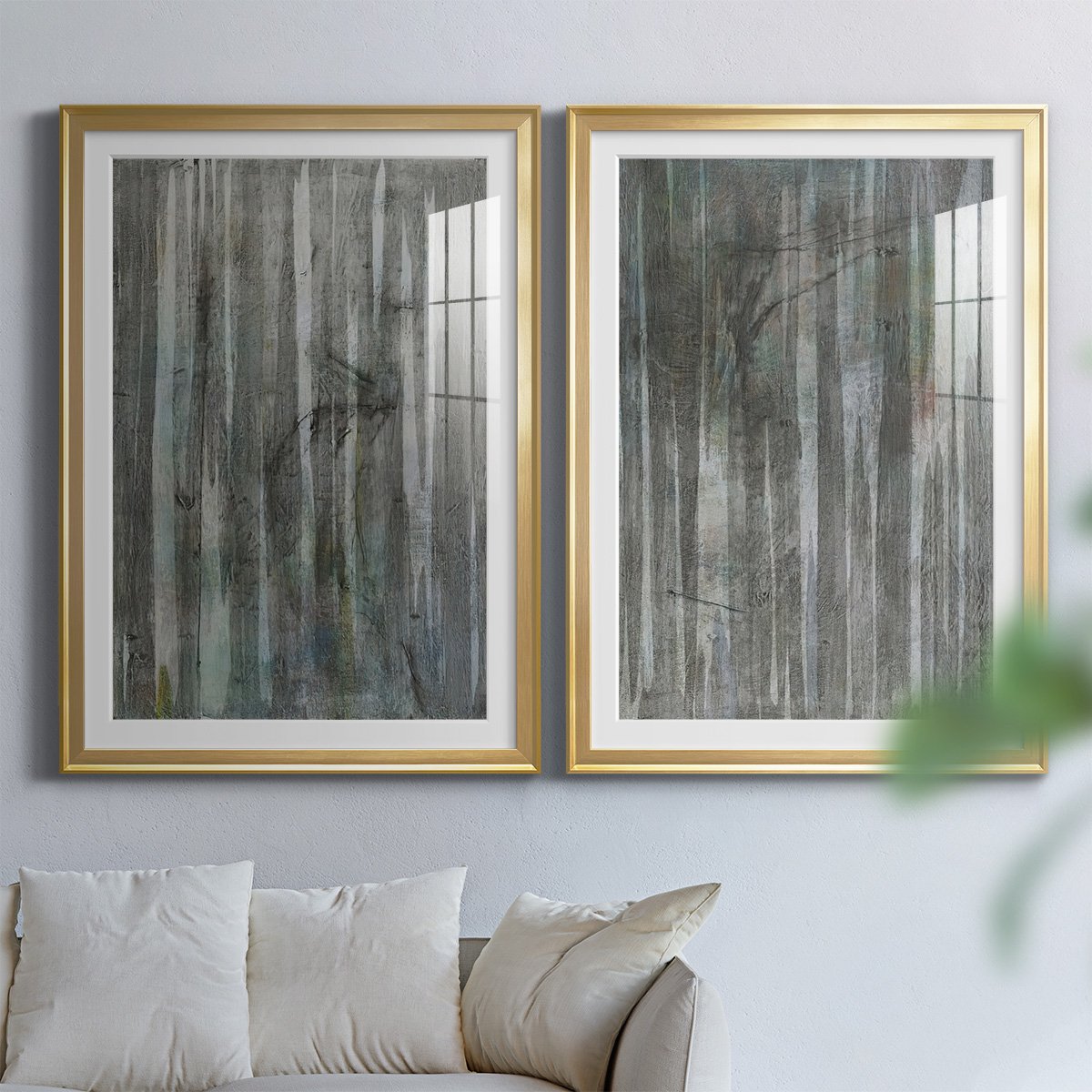 Wexford Home Birch Forest Abstracts I Premium Framed Print, 30.5" x 42.5" - Ready to Hang, Gold (Set of 2)