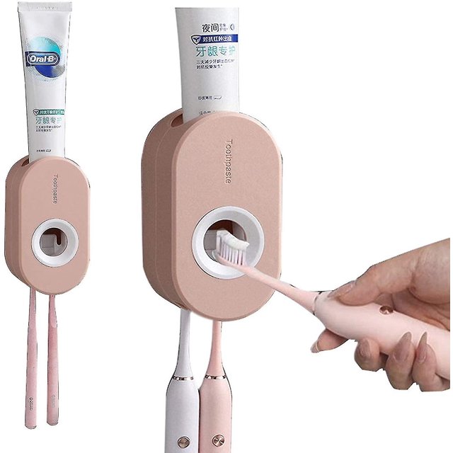 Toothpaste Dispenser, Wall Mounted Toothbrush Squeezer Compatible With Kids, Blue