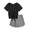 Black Striped, variant on Arshiner Girls 2 Piece Outfits Summer Clothes Short Sleeve Tops and Paperbag Waist Shorts Set Cute Outfits