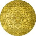 thumbnail image 1 of Ahgly Company Machine Washable Indoor Round Persian Yellow Traditional Area Rugs, 6' Round, 1 of 4