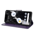thumbnail image 4 of Feishell Slim Wallet Phone Case for Google Pixel 7a,Butterfly & Floral Embossed PU Leather Anti-Scratch Shockproof Magnetic Clasp Flip Kickstand Credit Card Slots Phone Cover,Purple, 4 of 6